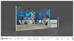 15x15 Inline booth design by Exhibit-Rentals